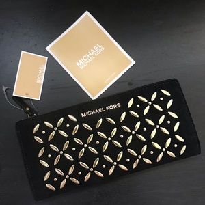 Michael Kors “Money Pieces” Card Case Carryall Studded Wallet